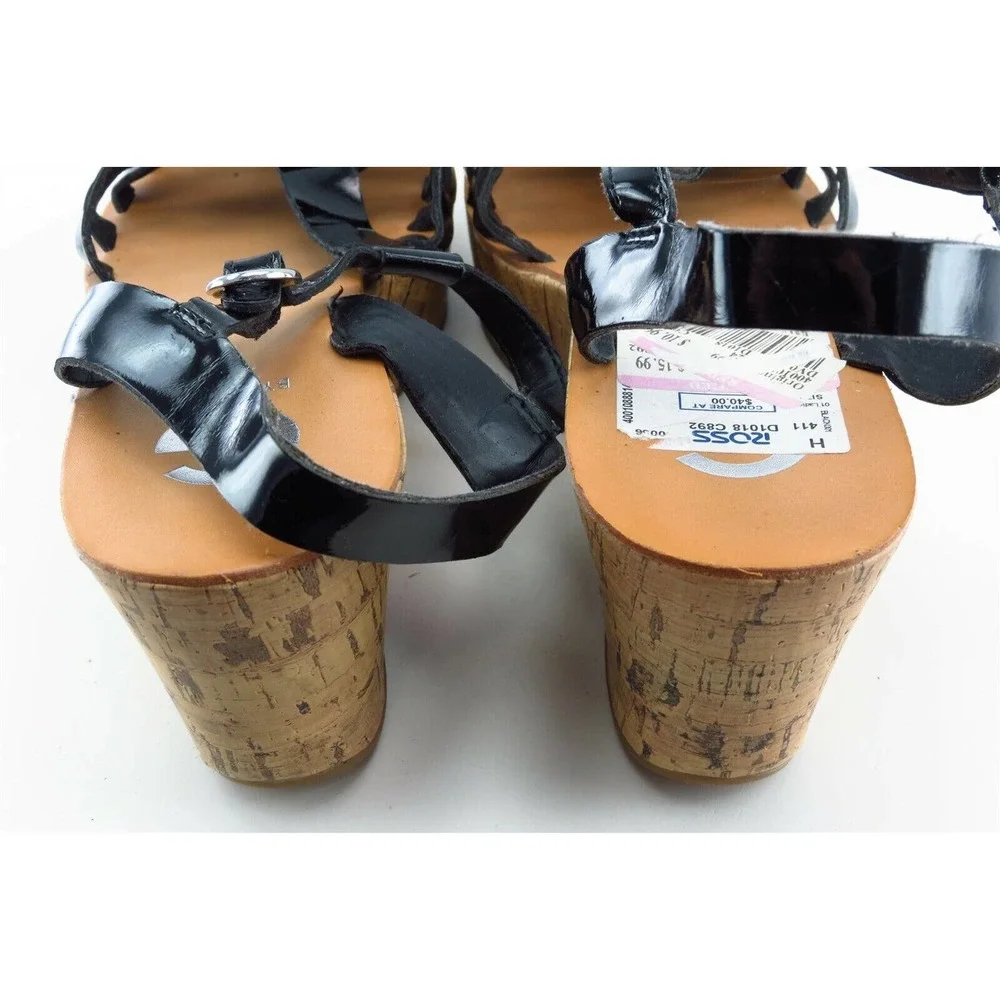 GUESS‎ Size 7.5 M Black Gladiator Synthetic Women Sandal Shoes